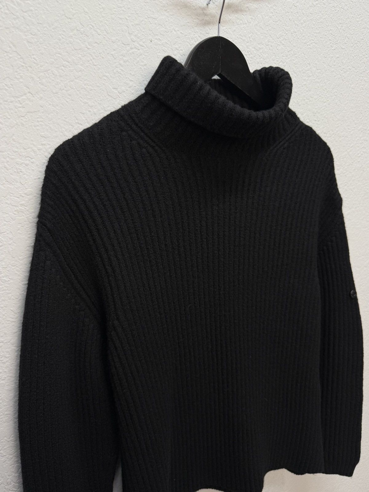 Massimo Osti × Stone Island Vintage Stone Island Knitted Wool Sweater All Black Size M Size US M / EU 48-50 / 2 - 6 Thumbnail
