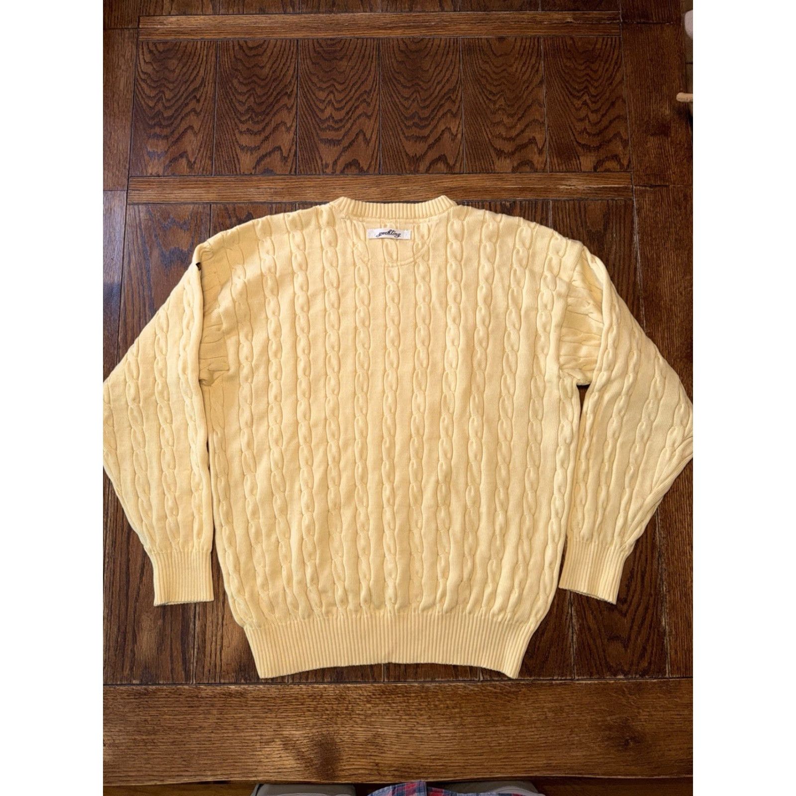 Paul & Shark VINTAGE Paul & Shark Italy Yachting BRETAGNE Men’s Yellow Pullover Sweater Jumper XL Pullover Knit Wool Cable-Knit Logo Sailboat Anchor Size US XL / EU 56 / 4 - 2 Thumbnail