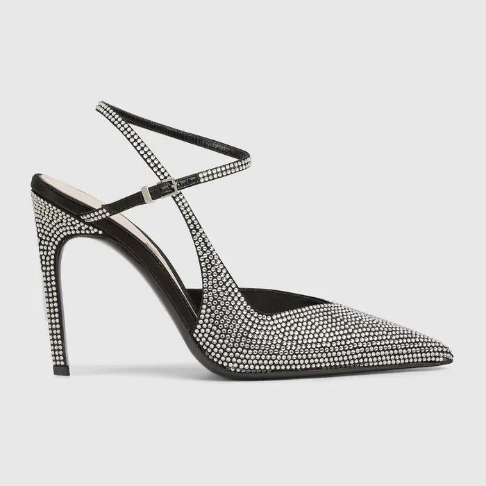 Gucci o1s1wg110325 High-Heeled Pumps in Black & Silver Size US 6 / IT 36 - 1 Thumbnail