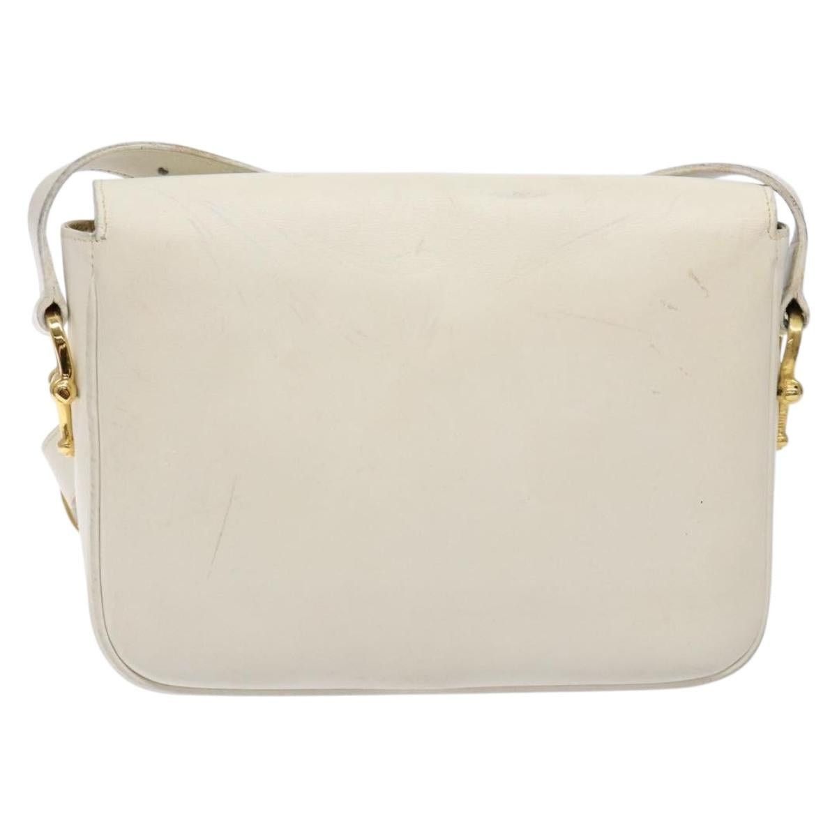 Celine CELINE Shoulder Bag Leather Gold White Size ONE SIZE - 3 Thumbnail