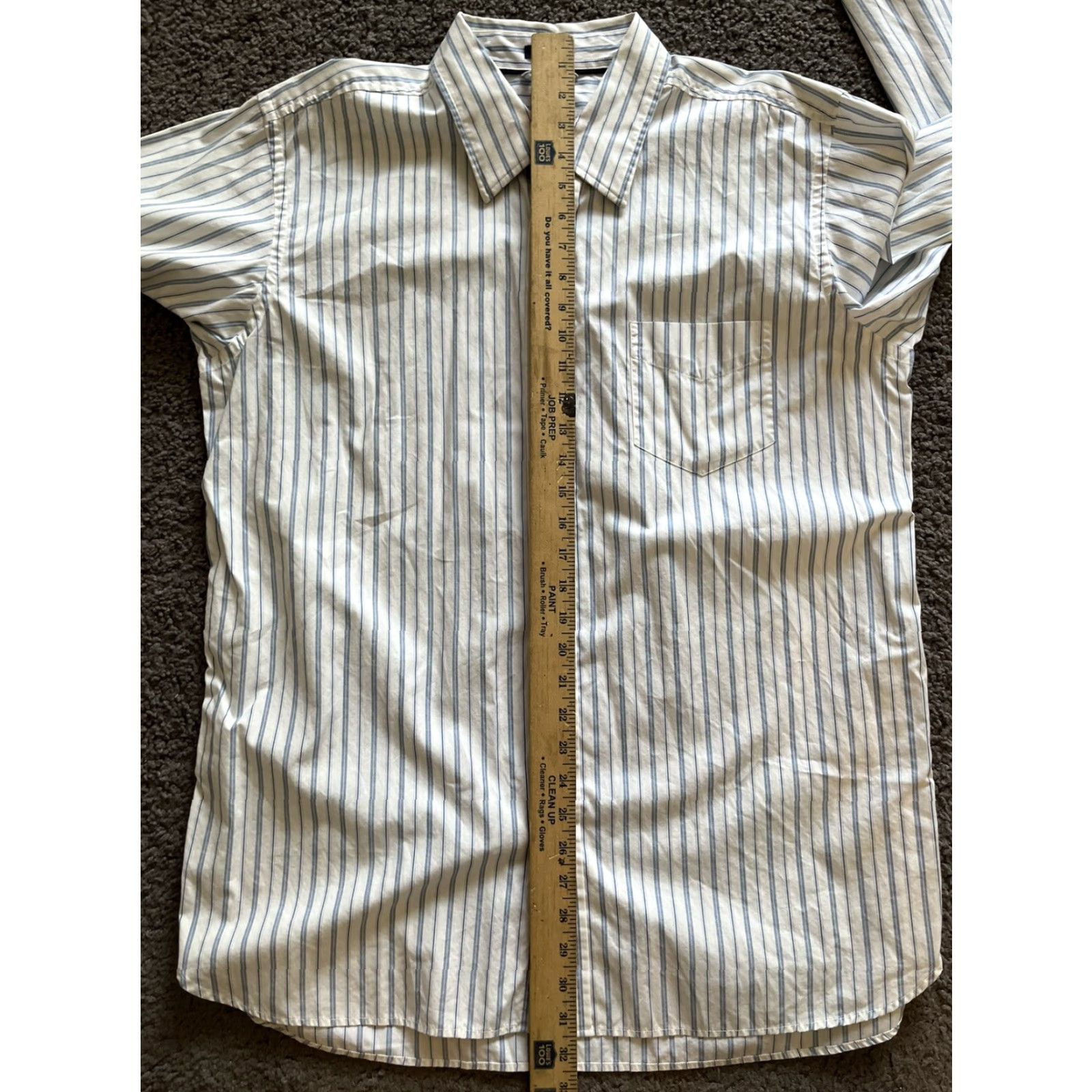 Gap Gap Button Down Shirt Mens XL White Blue Striped Short Sleeve Cotton Casual Size US XL / EU 56 / 4 - 5 Thumbnail
