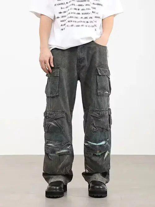 Vintage fade paint distressed cargo pants Size US 30 / EU 46 - 2 Thumbnail