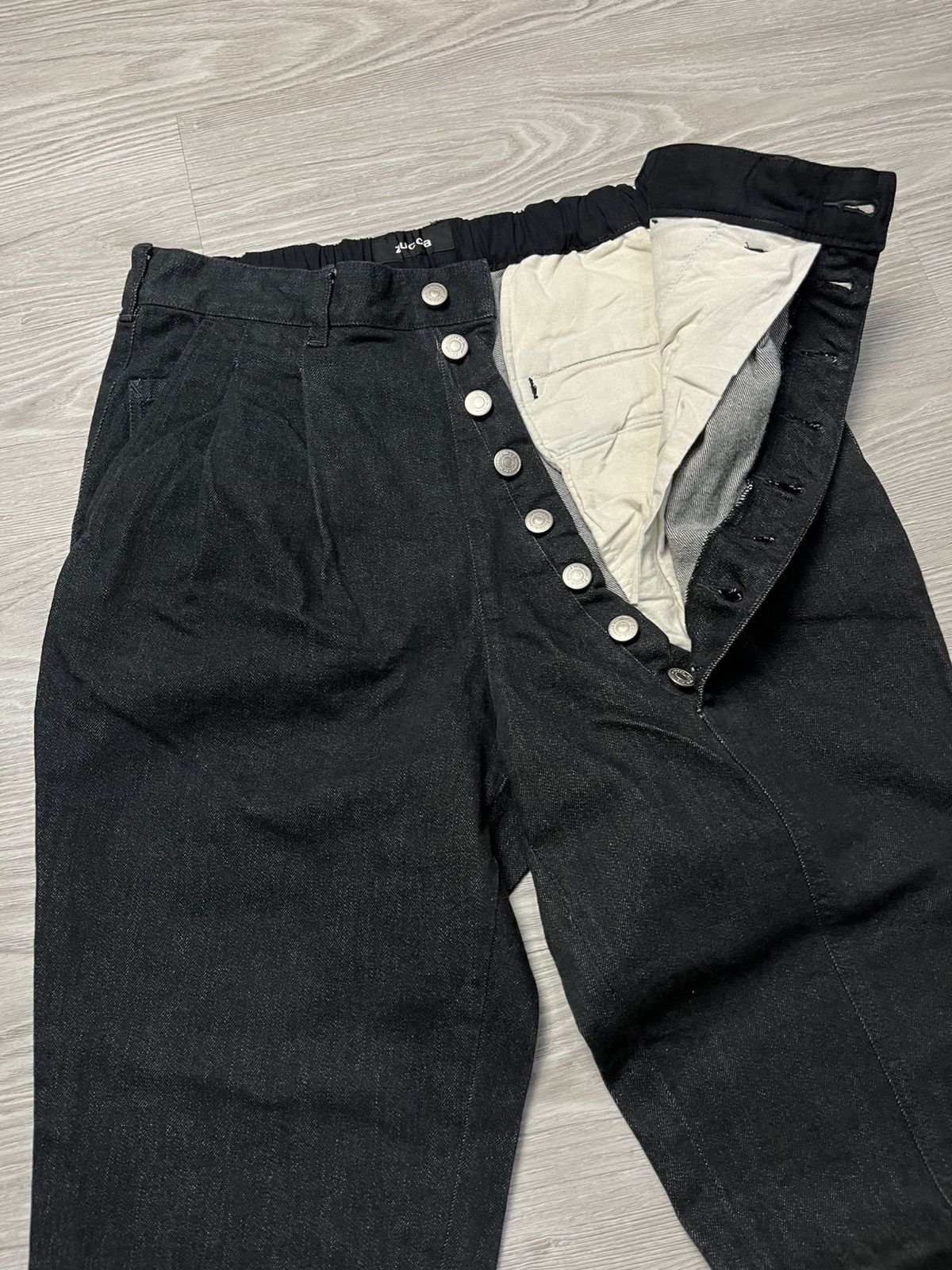CABANE de ZUCCa × Issey Miyake × Japanese Brand Cabane De Zucca Asymmetrical Multi Button Denim Size US 30 / EU 46 - 4 Thumbnail
