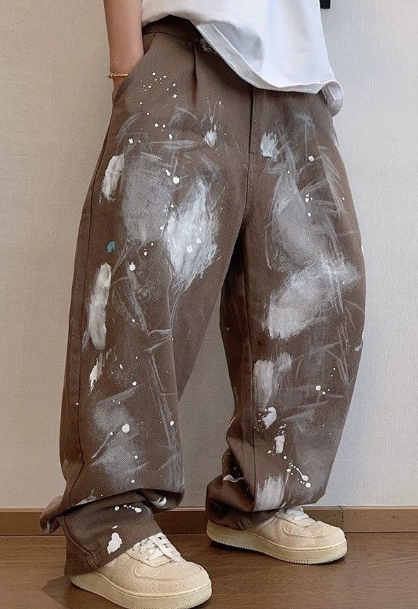 Japanese Brand × Vintage Utility grunge dirty paint baggy pants Size US 32 / EU 48 - 1 Thumbnail