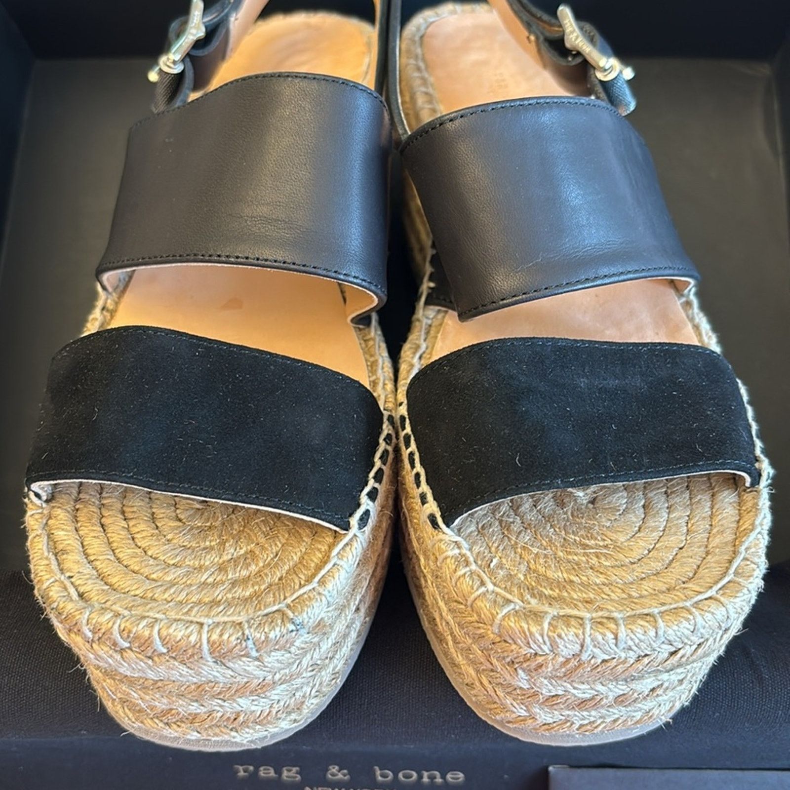 Rag & Bone NEW! rag & bone Edie 6.5 Black Platform Espadrille Sandals Size US 6.5 / IT 36.5 - 4 Thumbnail
