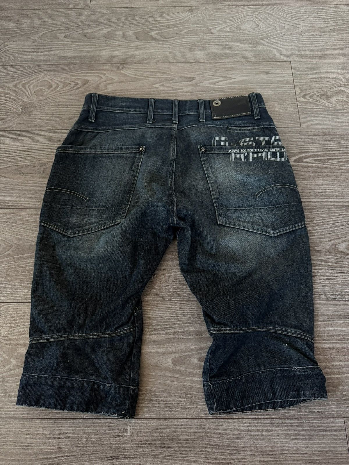 G-Star G Star Raw Denim Big Logo Embroidered Drip Shorts Size US 33 - 12 Thumbnail
