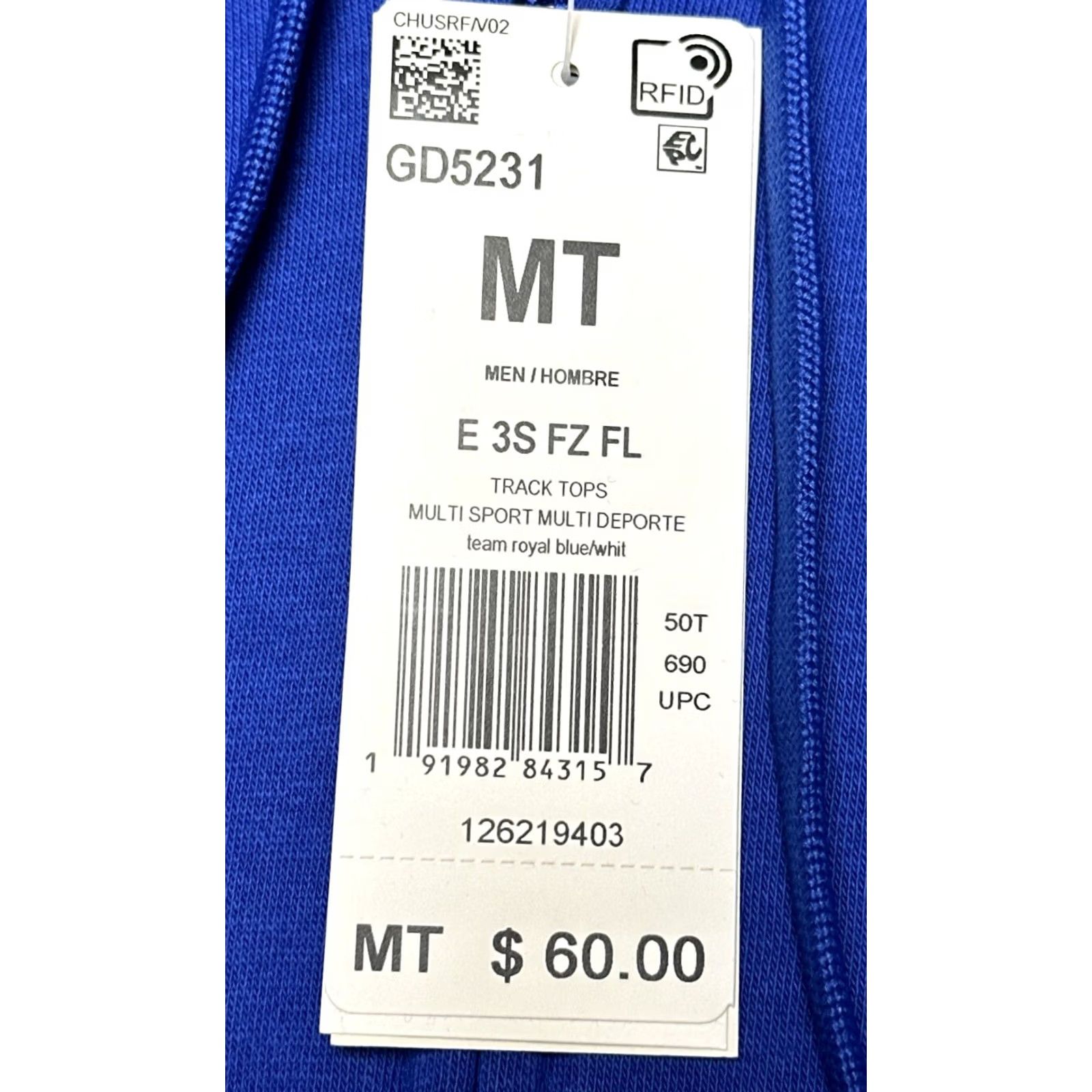 Adidas VINTAGE Adidas Essentials Hoodie Shirt MT Fleece 3-Stripes Full-Zip Royal Blue White Mens MT Medium Tall Blues Pullover 3-Stripes Hoodie Mens Size US M / EU 48-50 / 2 - 3 Thumbnail