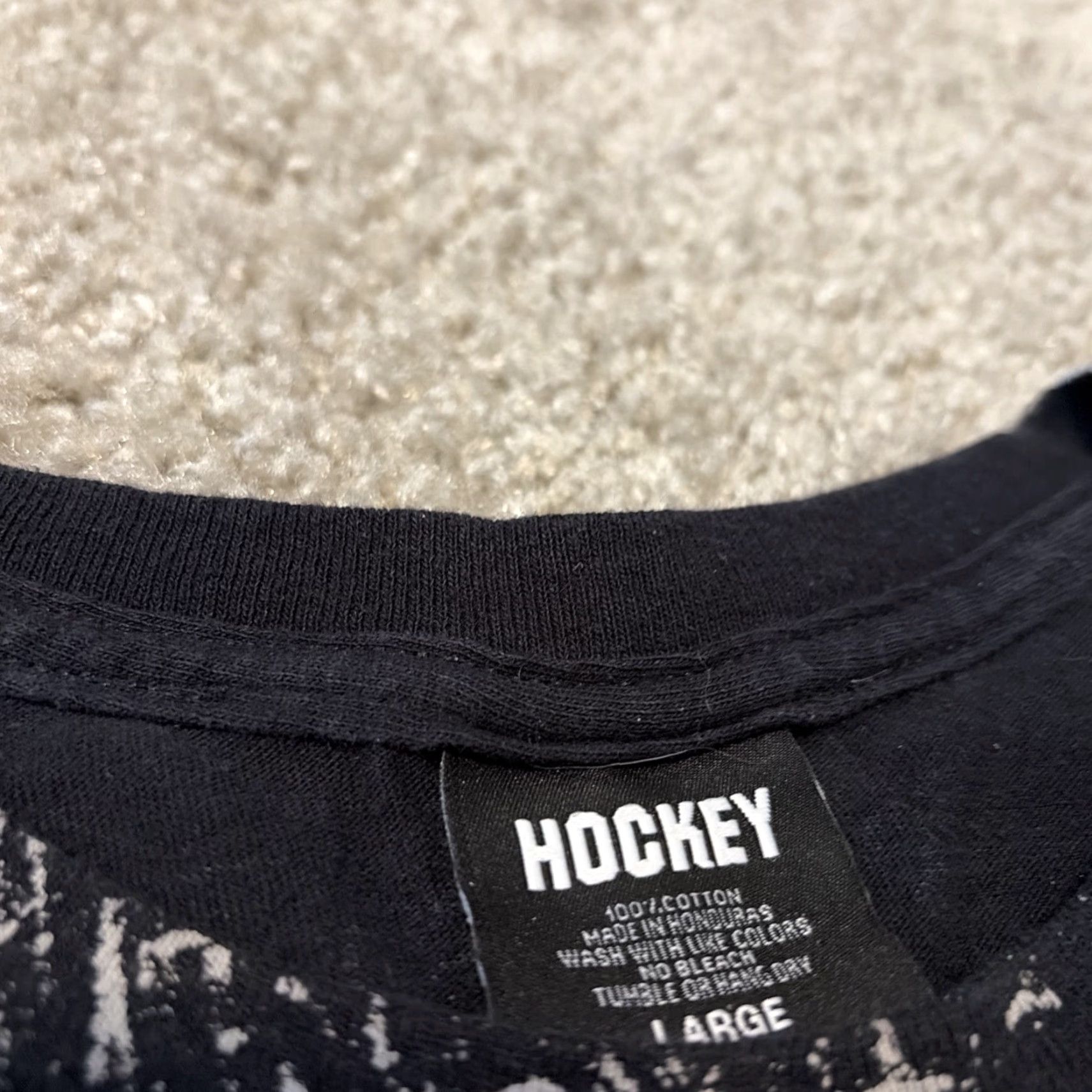 Vintage Hockey Eyes Without A Face Black All Over Print T-Shirt L Mens Regular Large Shirt Size US L / EU 52-54 / 3 - 4 Thumbnail