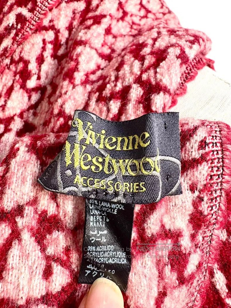 Vivienne Westwood Vivienne Westwood Red double-sided full-print Saturn scarf Size ONE SIZE - 4 Thumbnail