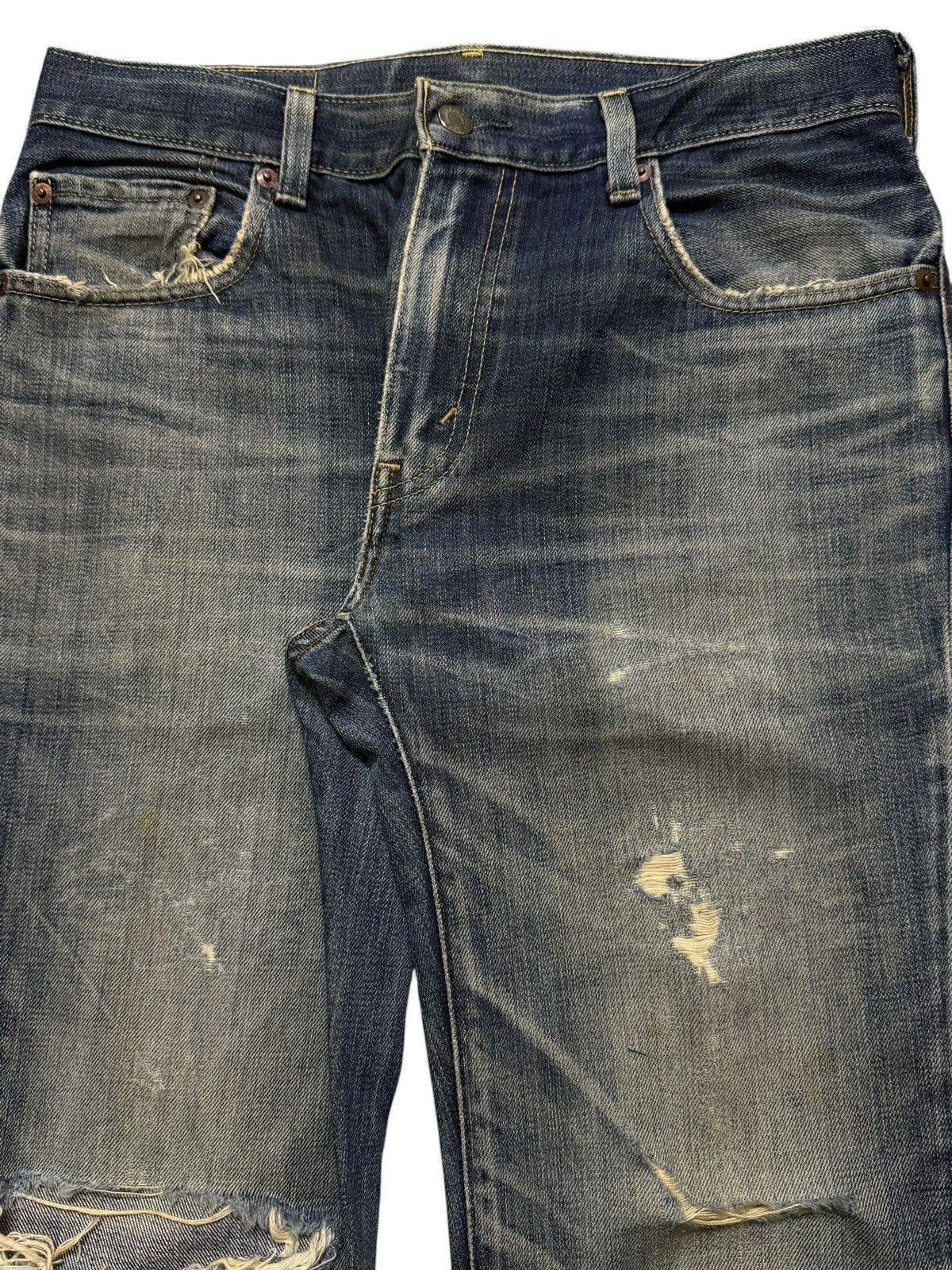 Levi's Vintage Levis 505 Blue Faded Distressed Regular Straight Leg Size US 31 - 3 Thumbnail