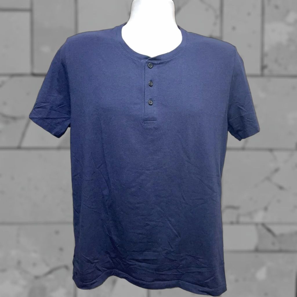Vintage Tommy John Shirt Henley Men M Cotton Blend Dark Blue Button-Up Short Sleeve Mens M Blue Henley Shirt (should avoid duplication of M). Size US M / EU 48-50 / 2 - 1 Thumbnail