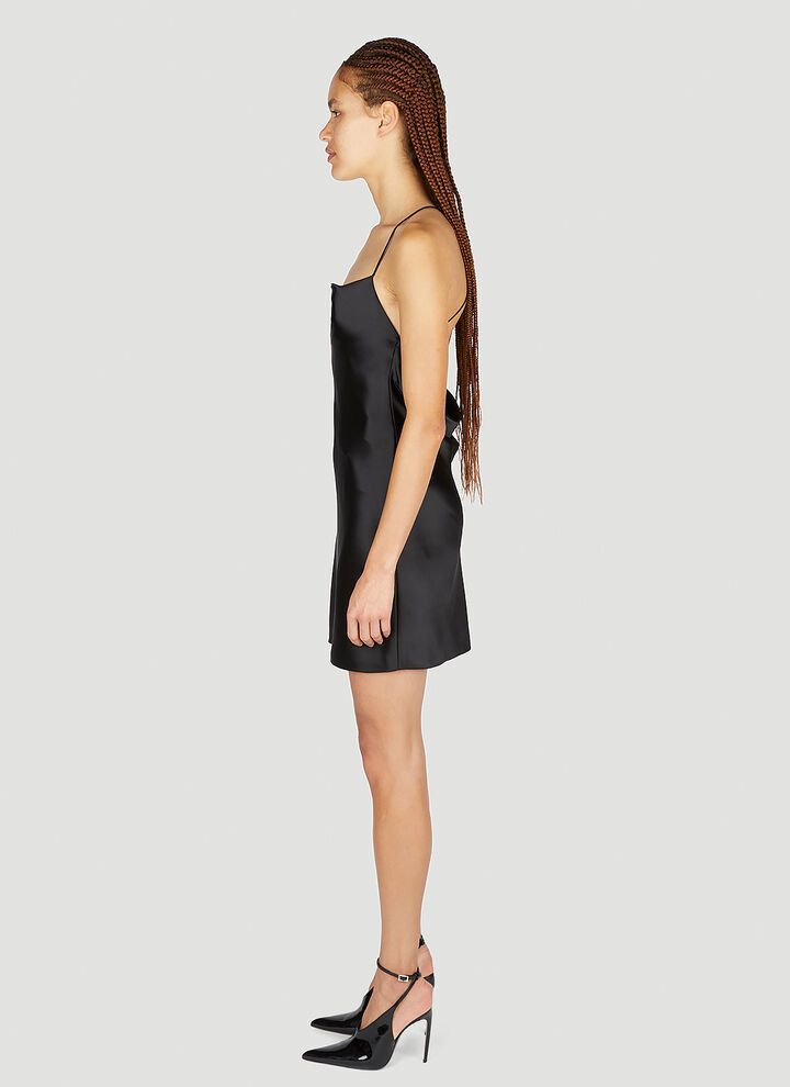 Saint Laurent Paris o1b1hav110525 730433 Cowl Dress in Silk in Black Size XS / US 0-2 / IT 36-38 - 3 Thumbnail