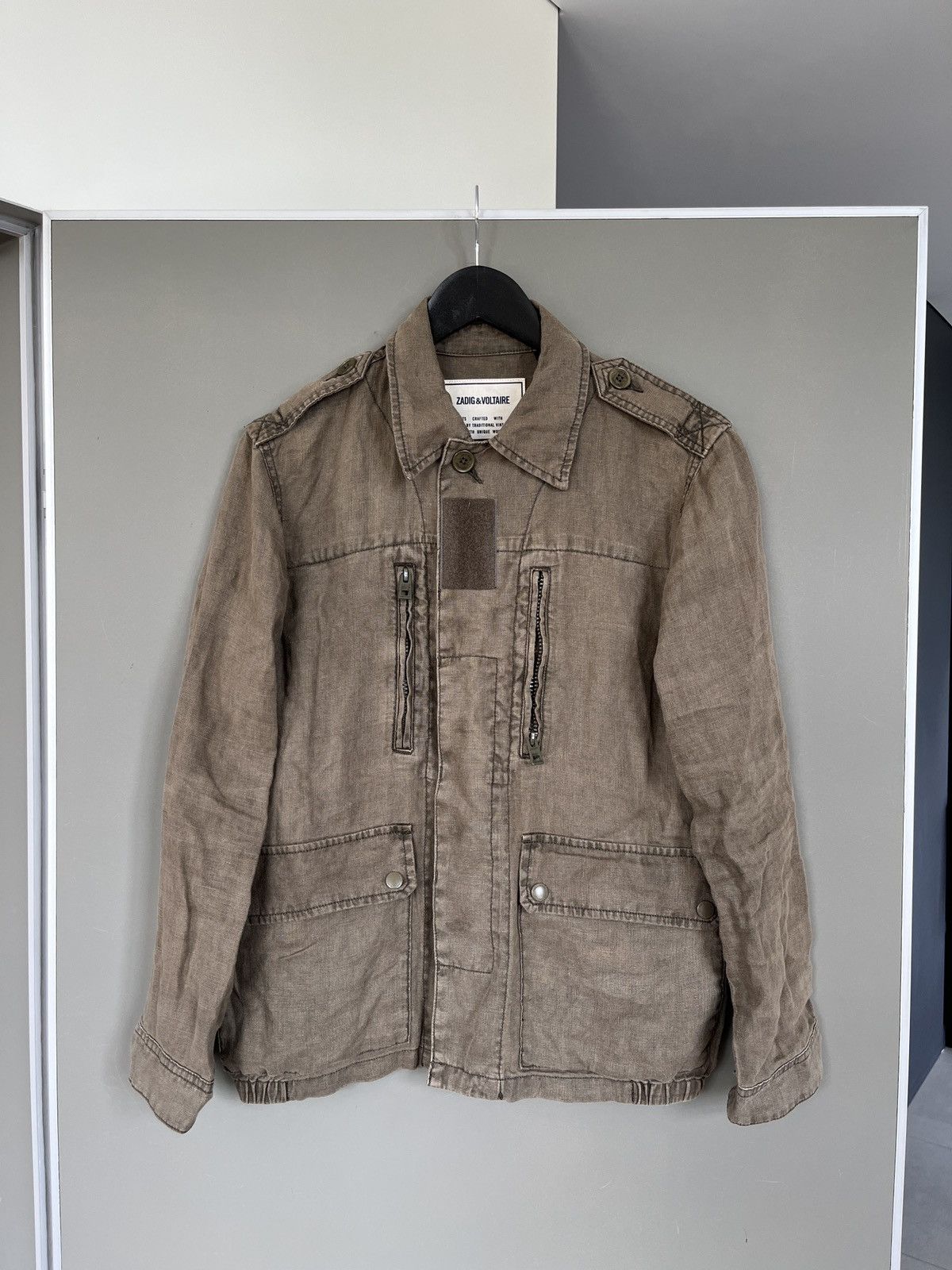 Zadig & Voltaire Zadig & Voltaire Kid Lin Lave Military Linen Jacket Size S / US 4 / IT 40 - 5 Thumbnail