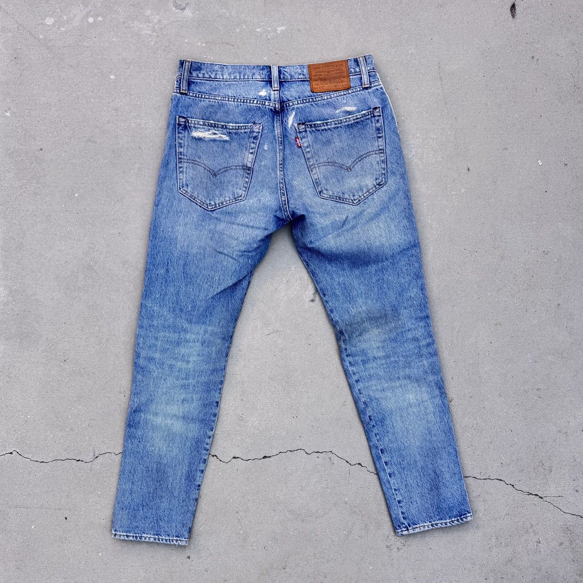 Levi's Custom Levi’s 501 Distressed Denim – Side Stripe Taped Jeans Size US 30 / EU 46 - 2 Thumbnail