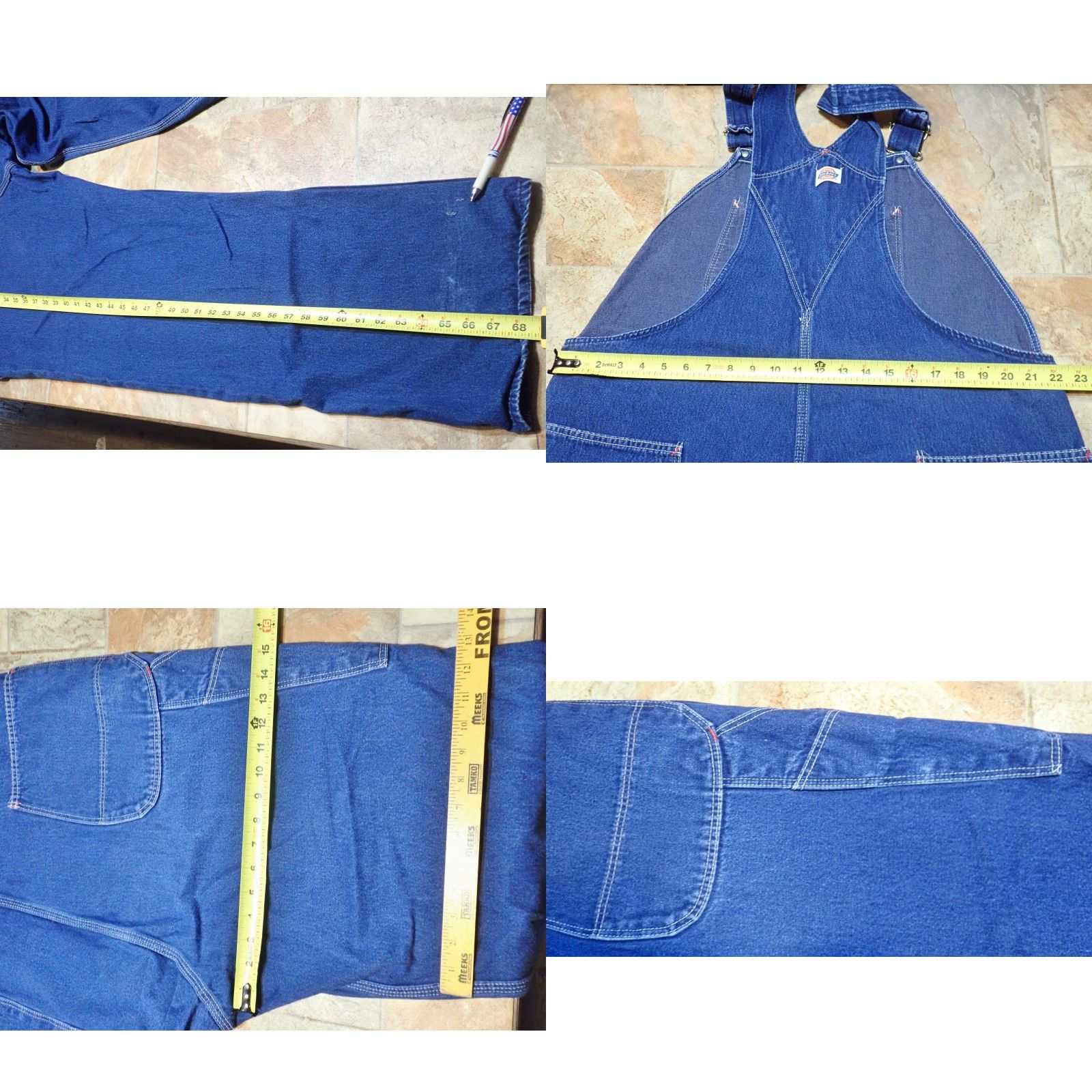 Dickies Dickies Blue Denim Bib Overalls 44X33 90s Cowboy USA Dickies Button Fly 5-Pocket Design Relaxed Mens Size US 44 / EU 60 - 9 Thumbnail