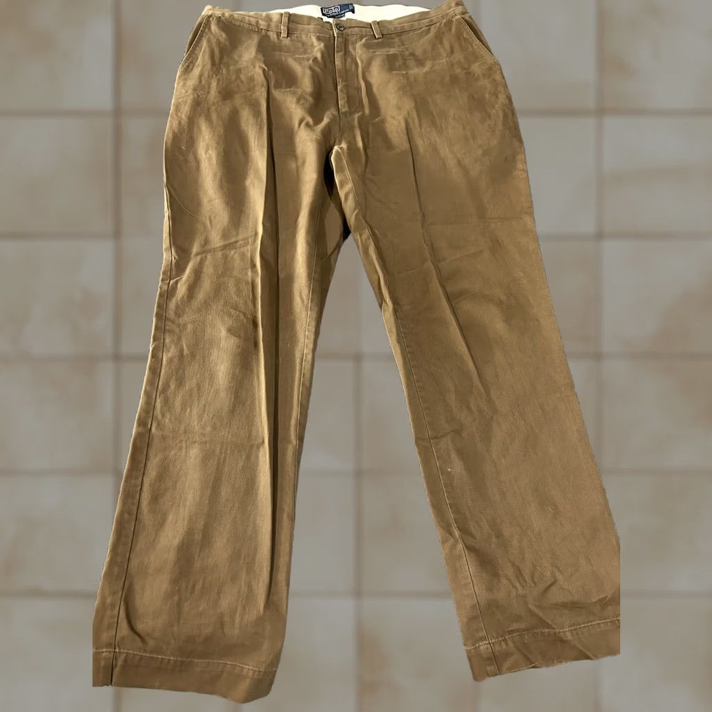 Polo Ralph Lauren Polo Ralph Lauren Pants Mens 38x32 Brown Pleated Chino Cotton Macau Casual Chin o Size US M / EU 48-50 / 2 - 1 Thumbnail