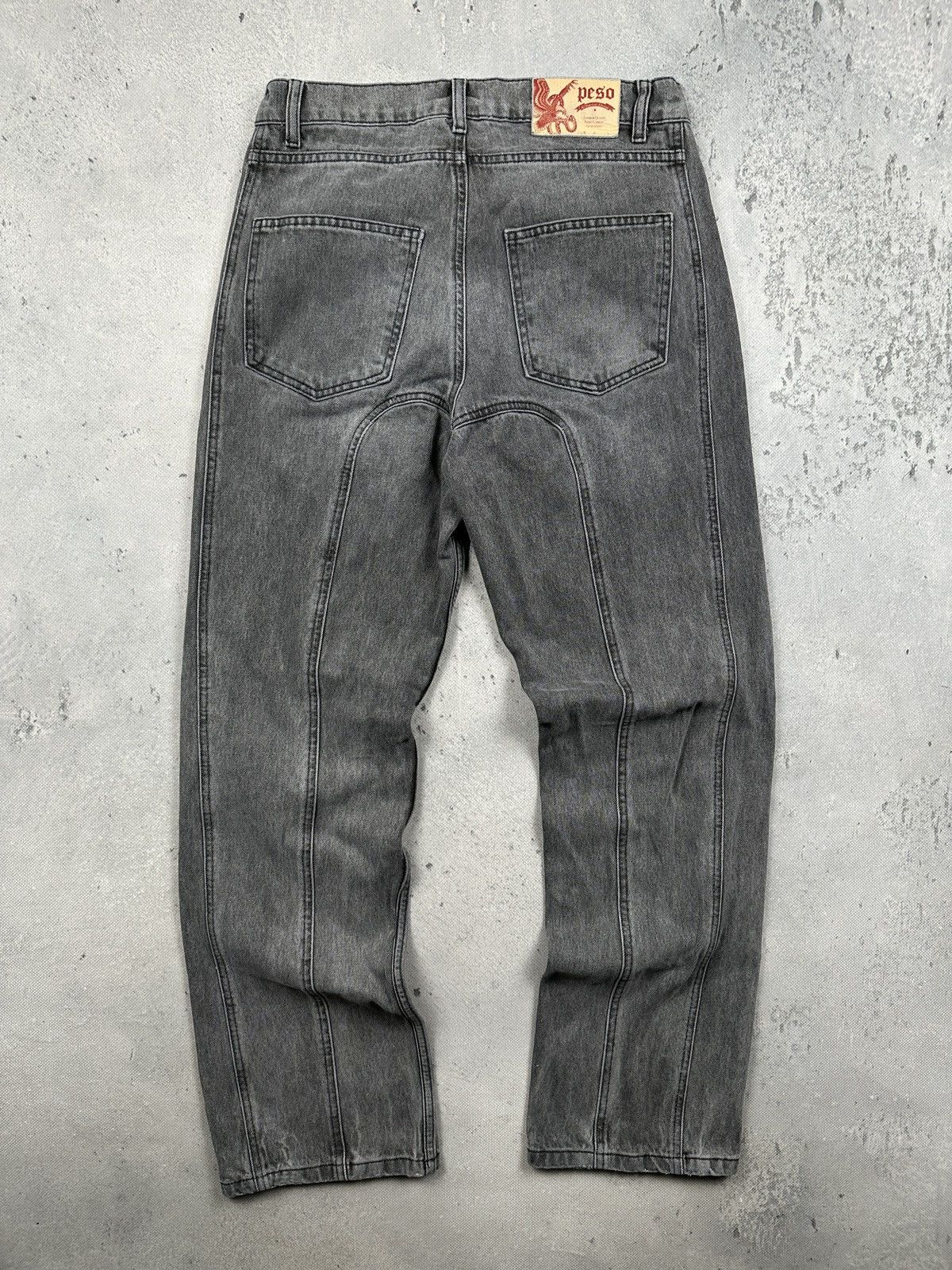 Peso Peso Archive Curved Seam Grey Wash Baggy Jeans Y2K W30 Size US 30 / EU 46 - 2 Thumbnail