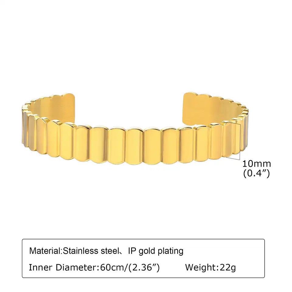 Other Chic Geometric Textured Bangle Bracelet Size ONE SIZE - 2 Thumbnail