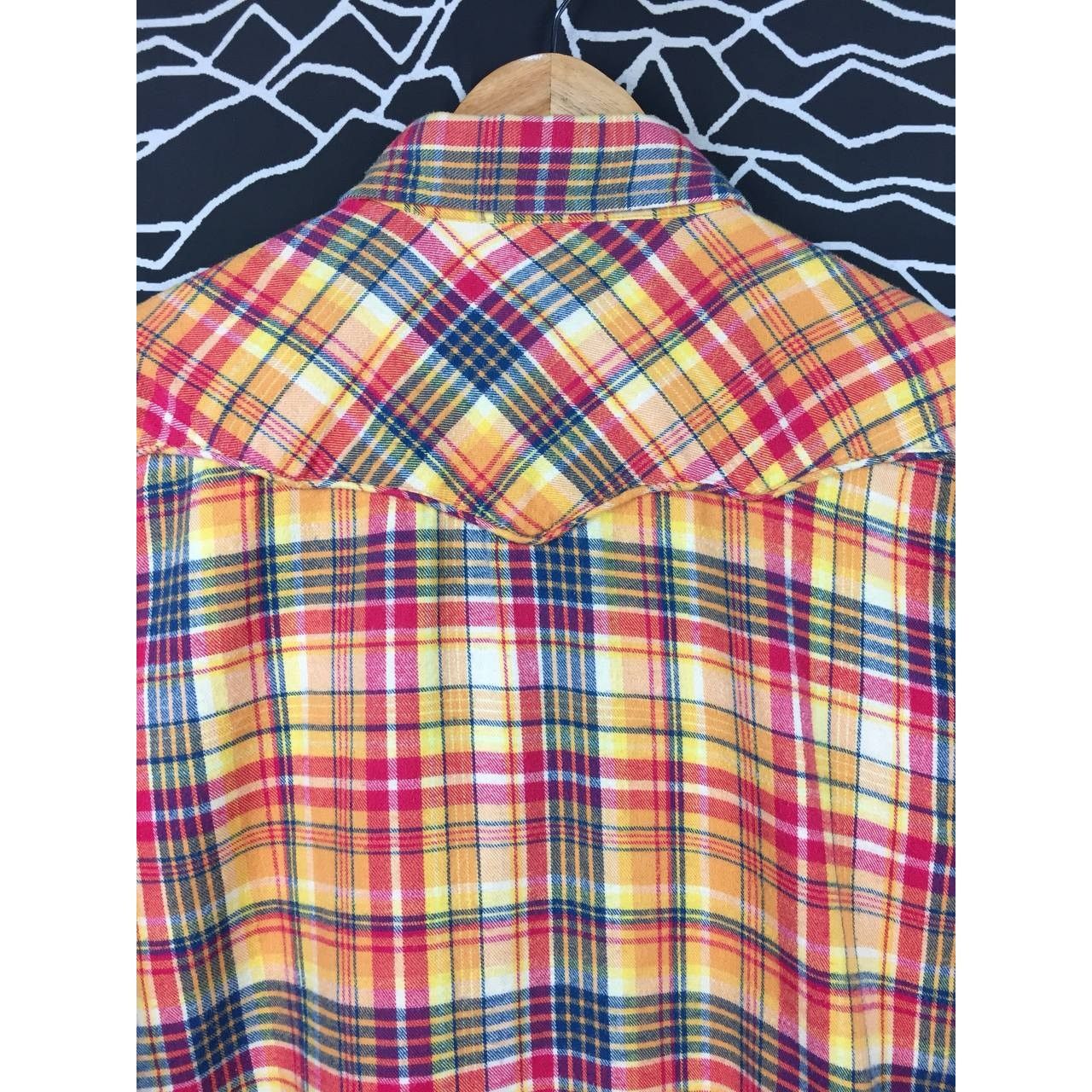 Flannel × Vintage × Wrangler Vtg Wrangler Western Snap Button Plaid Flannel Shirt Size US L / EU 52-54 / 3 - 7 Thumbnail