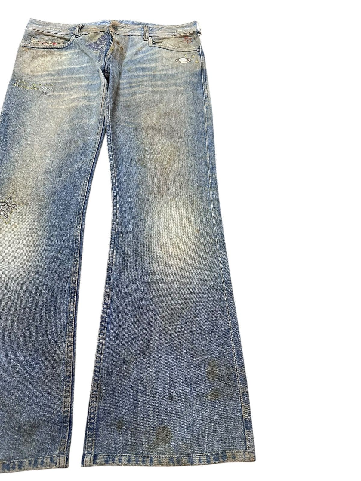 Diesel Vintage Diesel Flare Bootcut Artwork Grunge Denim Size US 35 - 4 Thumbnail