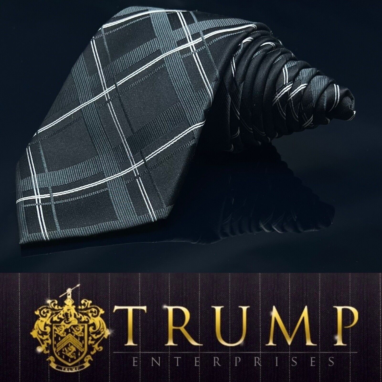 Donald Trump Donald J Trump Signature Collection Black Geometric 100% Sil Size ONE SIZE - 1 Thumbnail