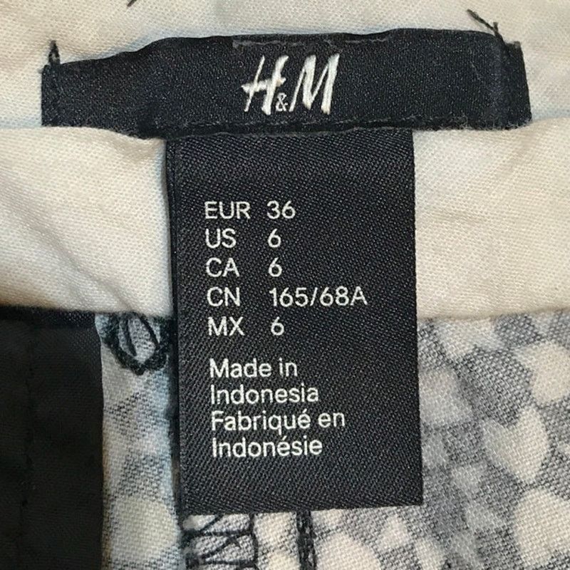 H&M H&M Retro Geo Print Mid Rise Stretch Slim Tapered Pants 6 Size 28" / US 6 / IT 42 - 3 Thumbnail