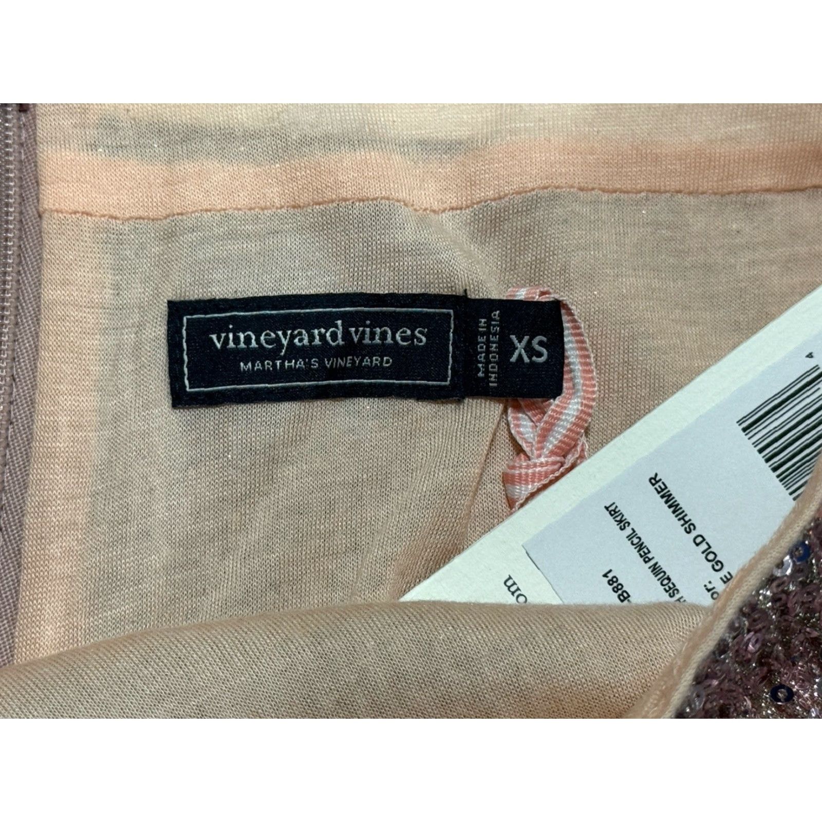 Vineyard Vines VINEYARD VINES Rose Gold Shimmer Stretch Sequin Midi Pencil Skirt XS Womens NWT Skirt Sequin Hidden Side Zipper Midi Rose Gold Formal 228 Size 26" / US 2 / IT 38 - 5 Thumbnail