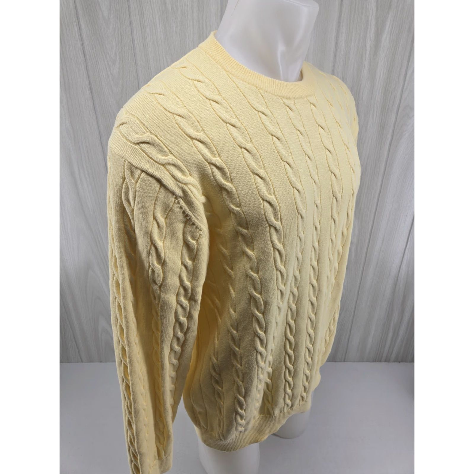 Vintage Duck Head Cable Knit Sweater Yellow Men’s XL Long Sleeve Crew Neck Pullover Size US XL / EU 56 / 4 - 7 Thumbnail