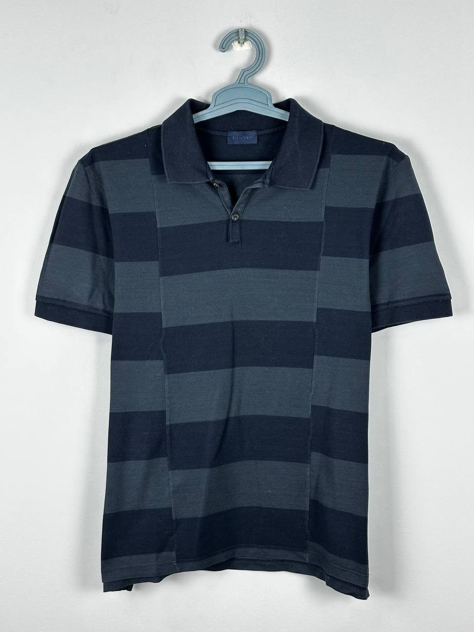 Lanvin Lanvin Luxury Striped Navy Vintage Polo T Shirt Size US L / EU 52-54 / 3 - 2 Thumbnail