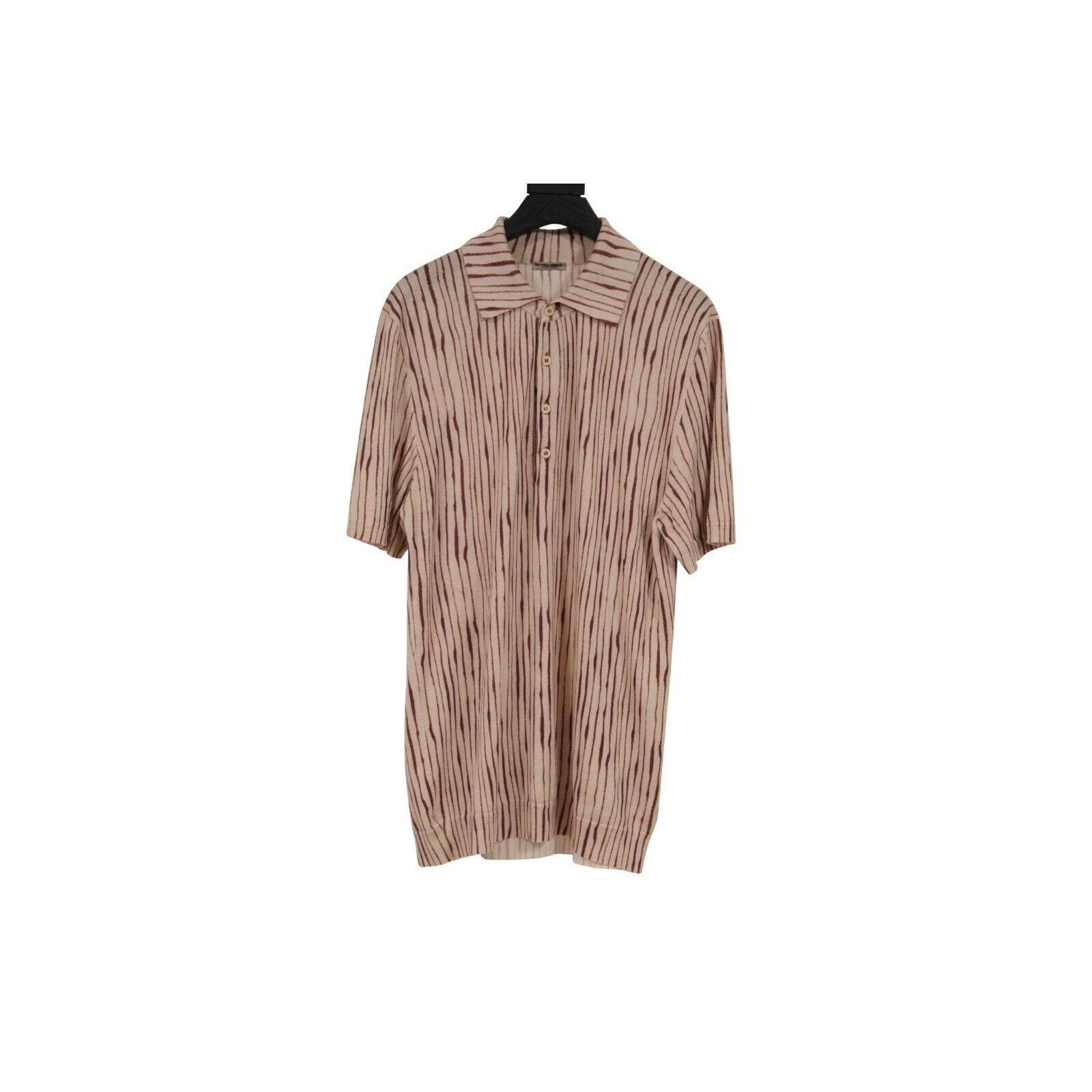 Bottega Veneta Striped Polo Shirt IT 54 Brown Red Size US L / EU 52-54 / 3 - 7 Thumbnail