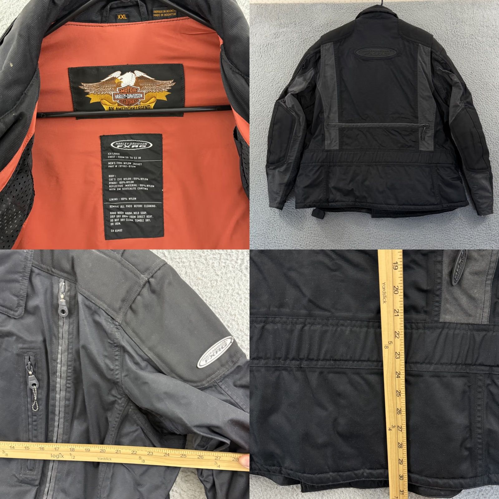 Harley Davidson VINTAGE Harley-Davidson FXRG Motorcycle Jacket Mens 2XL Black Biker Outdoor Zip Jacket Size US XXL / EU 58 / 5 - 8 Thumbnail