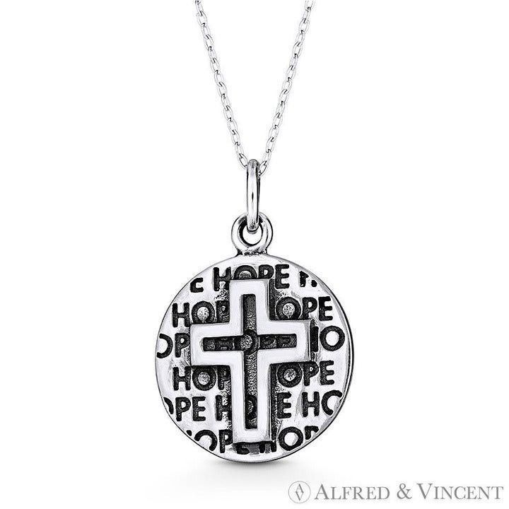 Other Cross and Hope Script .925 Sterling SIlver Pendant Size ONE SIZE - 1 Preview