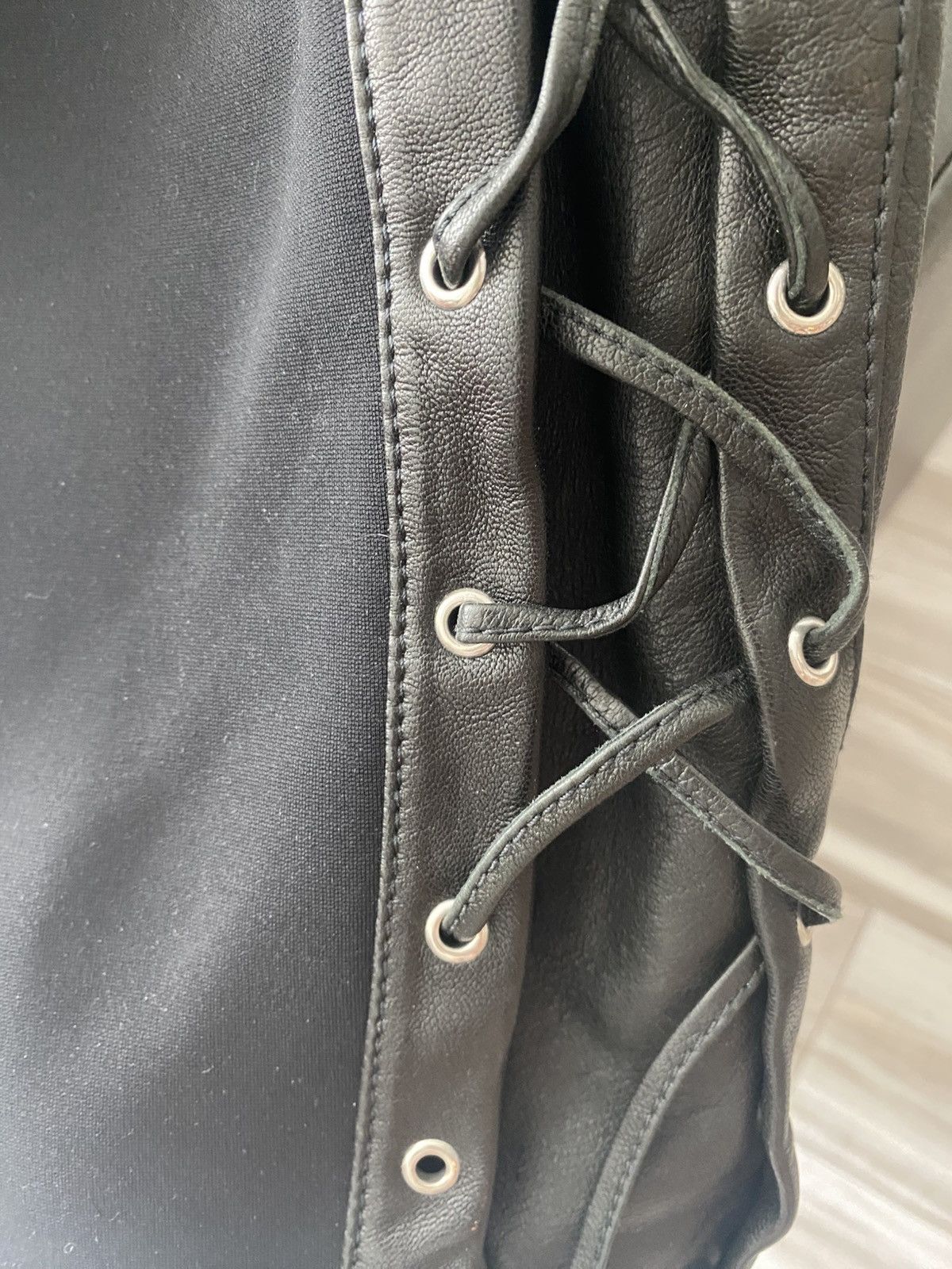 Balenciaga Zip/lace-up leather moto shirt Size 28" / US 6 / IT 42 - 3 Thumbnail
