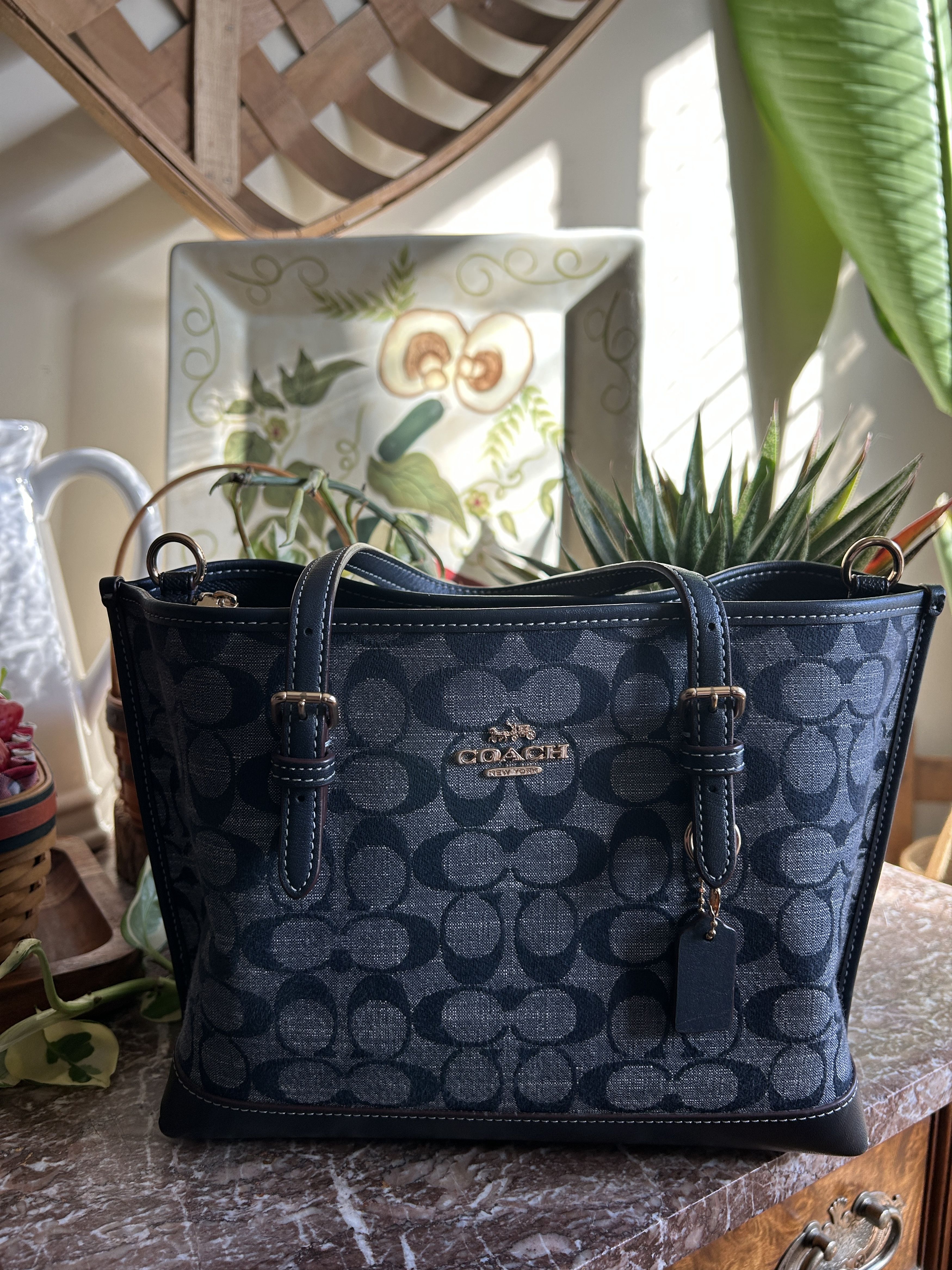 Coach Mollie Tote Bag 25 In Signature Chambray Size ONE SIZE - 1 Thumbnail