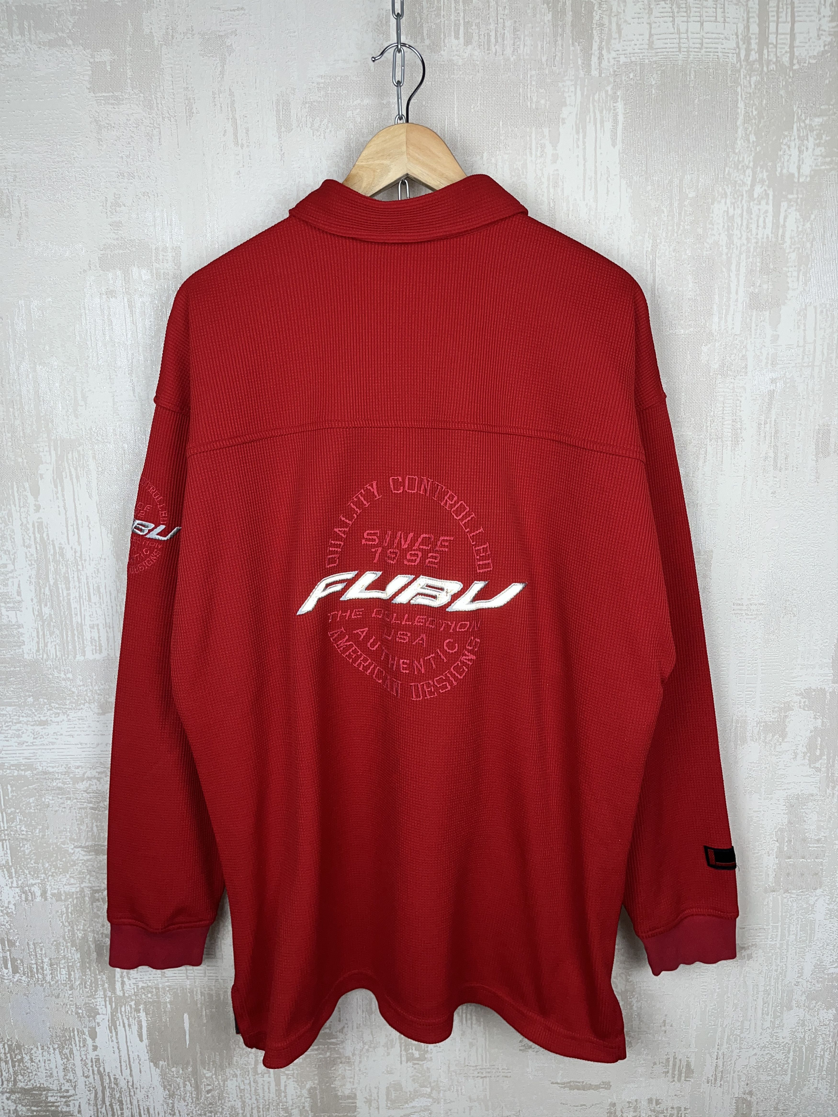 Fubu Vintage FUBU Sports Polo Rugby Shirt Long Sleeve Size US L / EU 52-54 / 3 - 3 Thumbnail