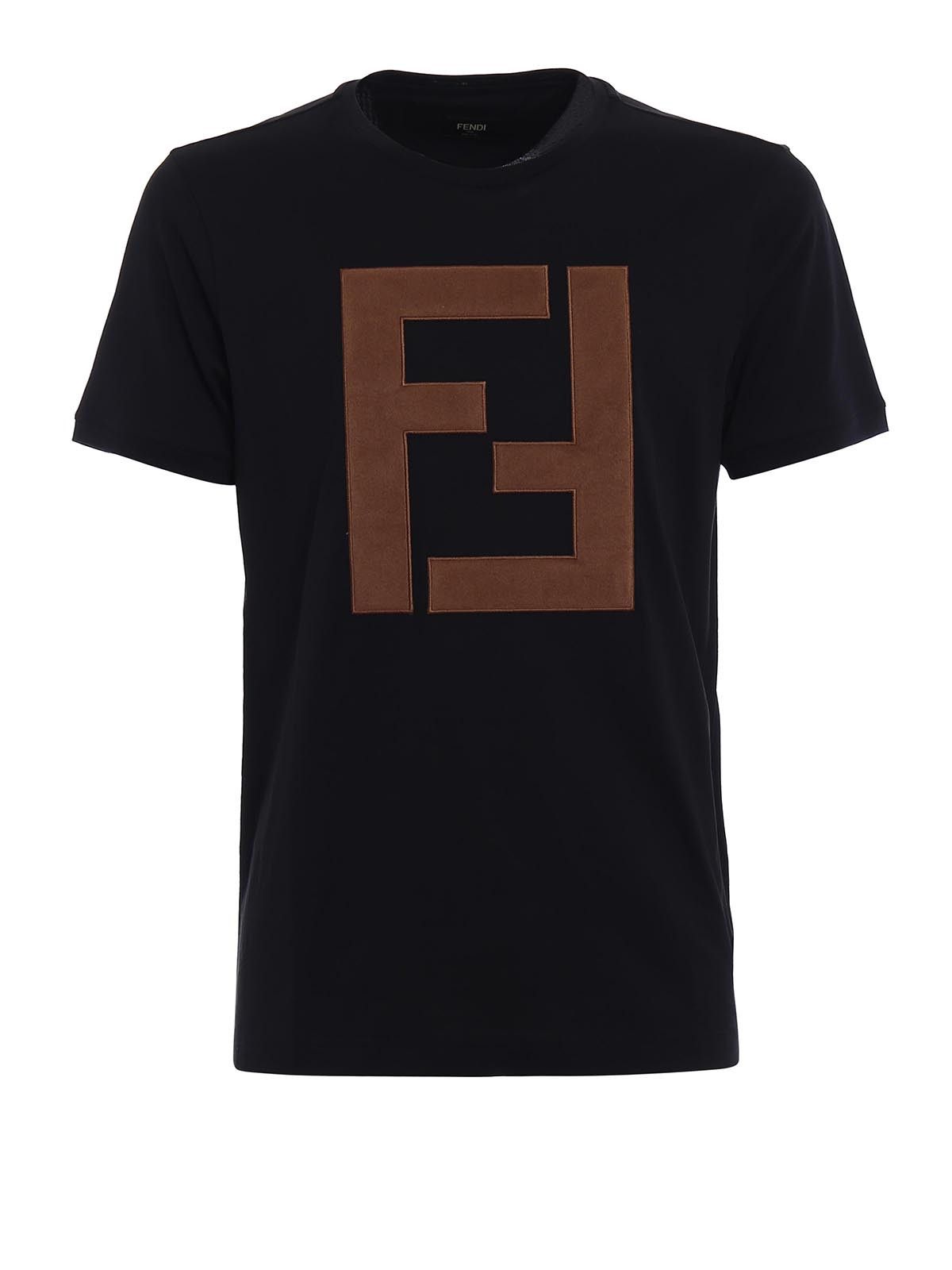 Image of Fendi O1Loc1C0124 T-Shirt In Black, Men's (Size Small)