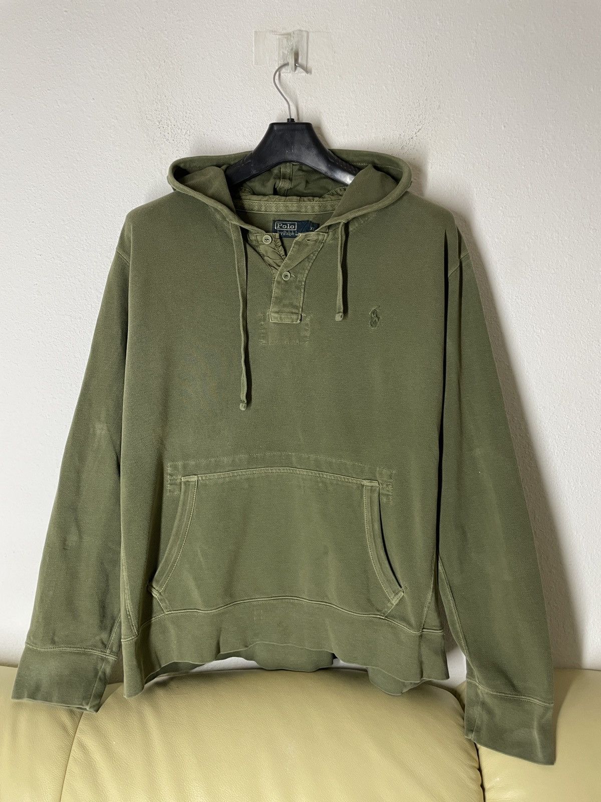 Polo Ralph Lauren Polo Ralph Lauren pique Vintage Olive Green Hoodie 90s Size US XL / EU 56 / 4 - 1 Thumbnail