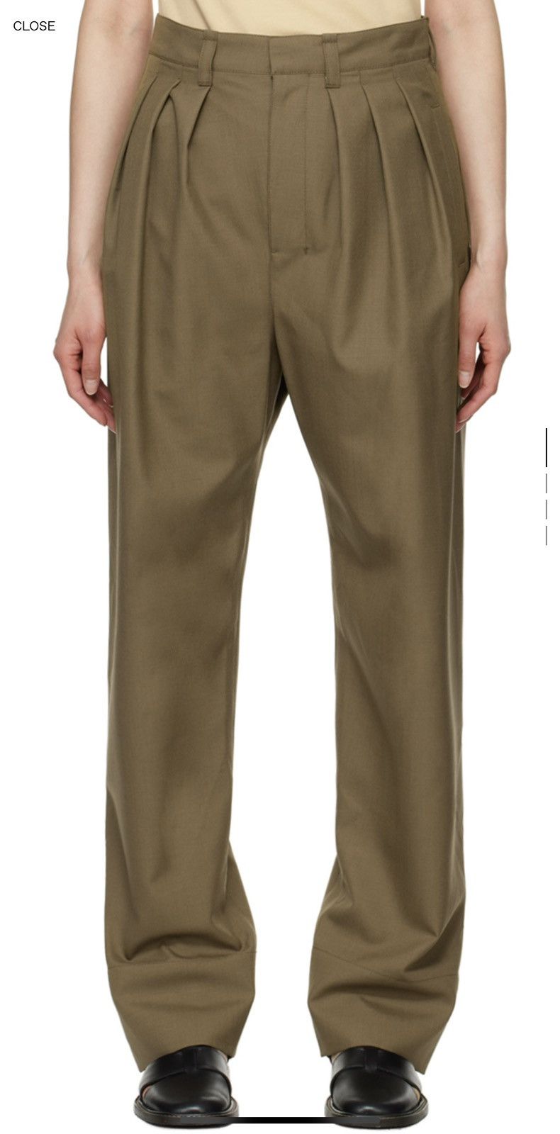 Lemaire Lemaire Taupe Pleated Trousers Size 27" / US 4 / IT 40 - 2 Thumbnail