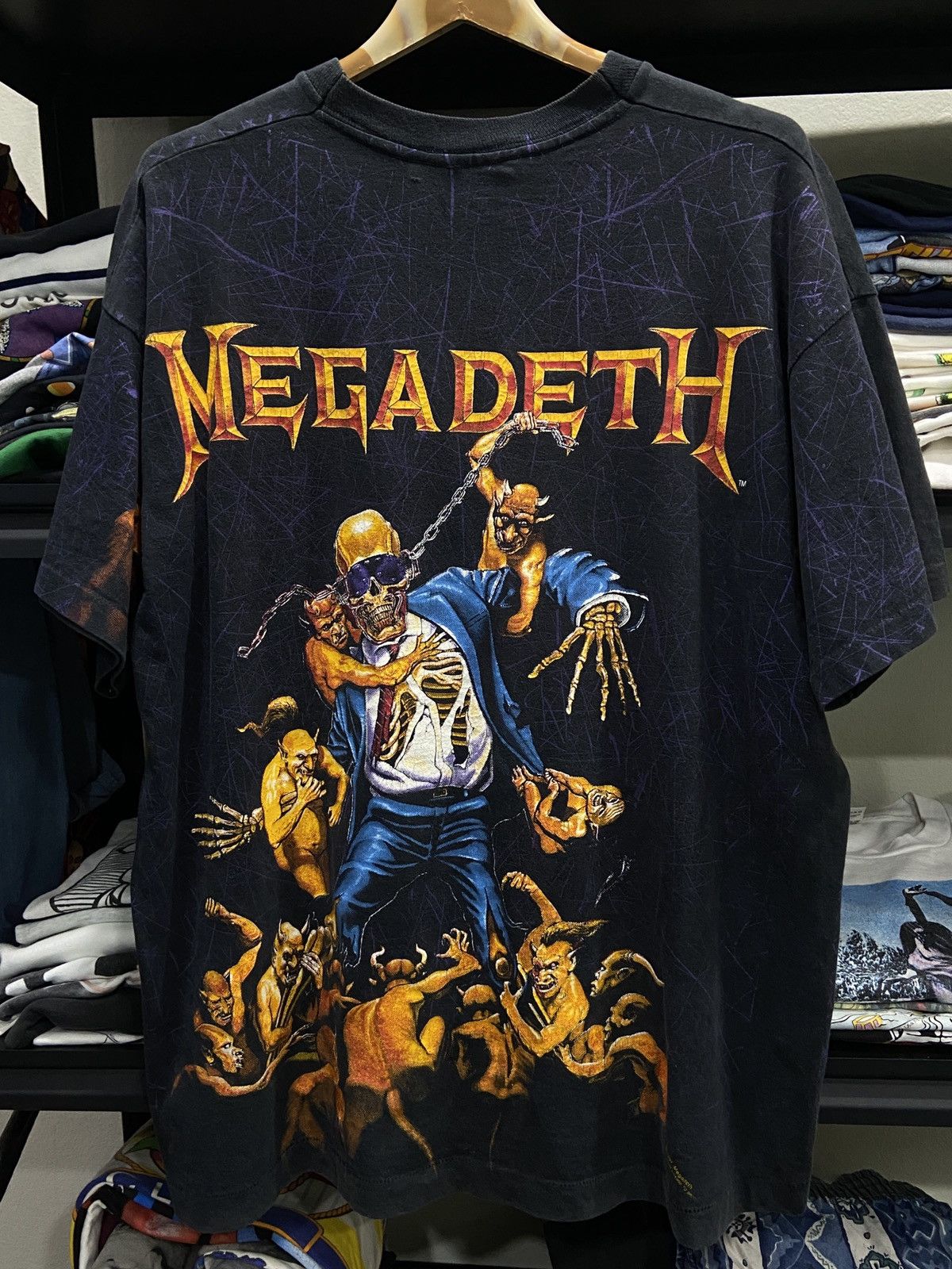 Band Tees Vintage 90s OVP MEGADETH Thrash Metal Metallica TOUR TShirt Size US XL / EU 56 / 4 - 9 Thumbnail