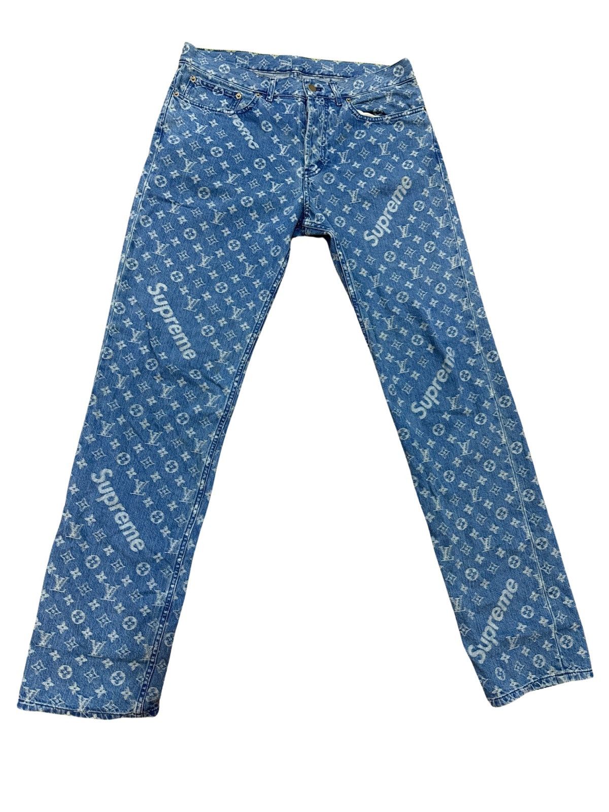 Supreme x Louis Vuitton Jacquard Denim 5-Pocket Jean Camo Men's - SS17 - US