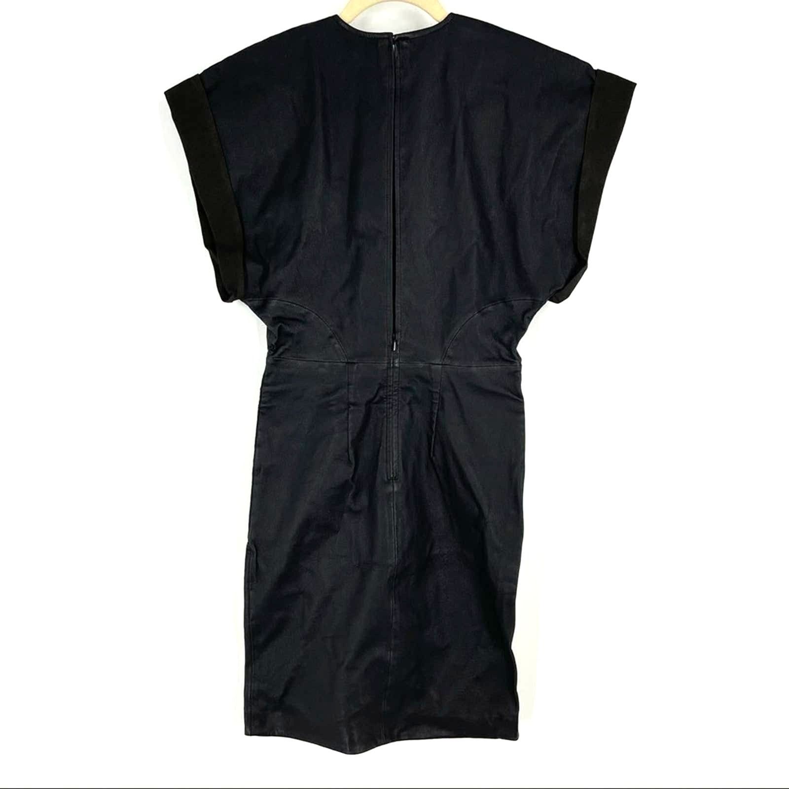 Iro IRO 100% Lamb Leather Oterma Dress Black Size 4 Size S / US 4 / IT 40 - 9 Thumbnail