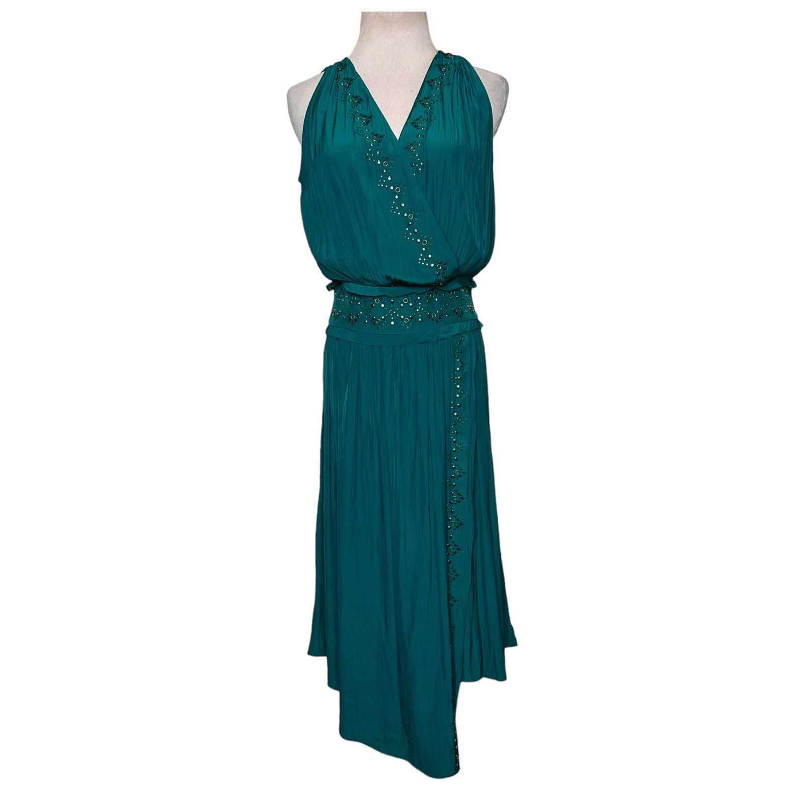 Ramy Brook Ramy Brook emerald embellished draped cocktail dress size XS Size XS / US 0-2 / IT 36-38 - 12 Thumbnail