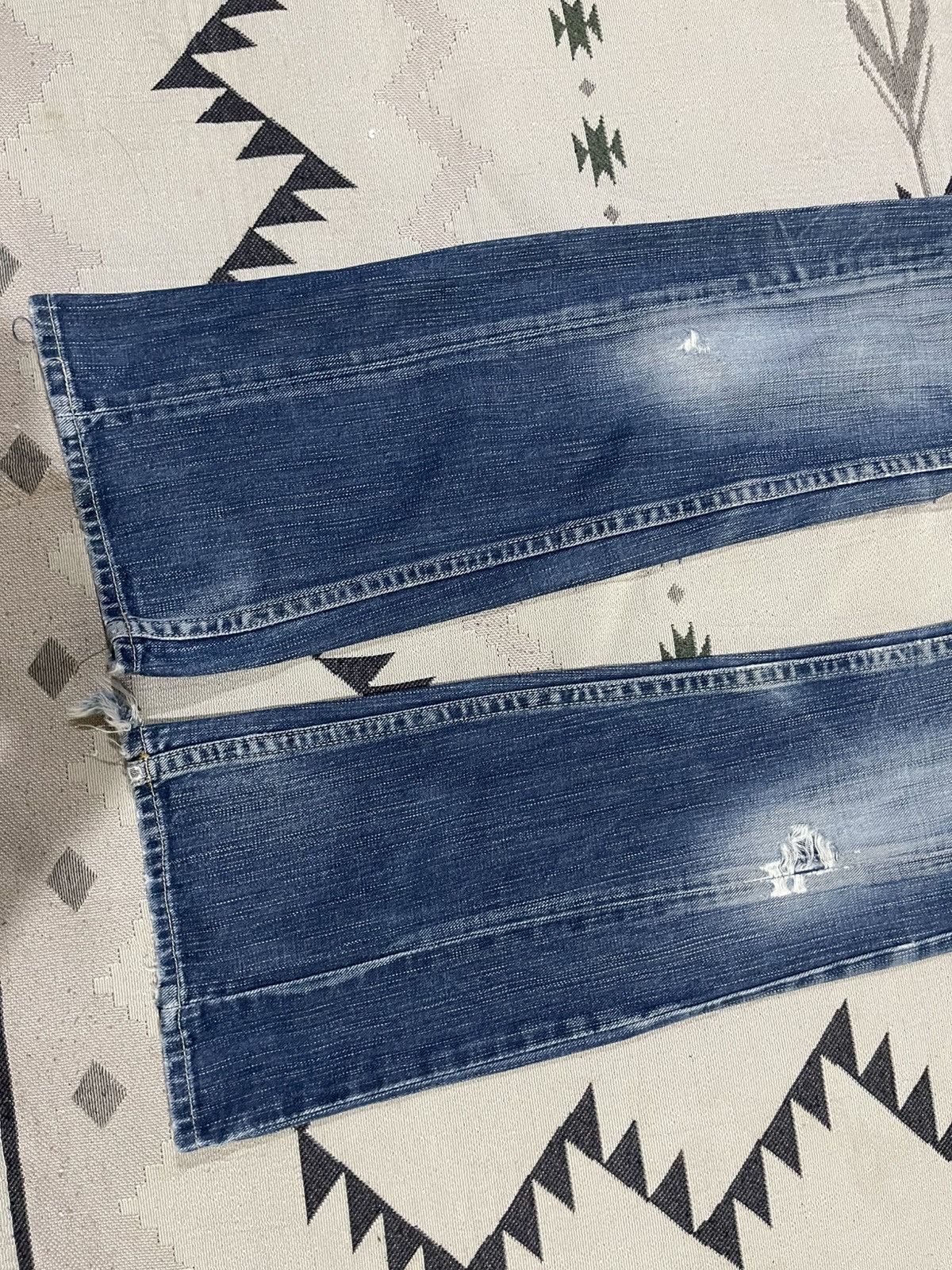 If Six Was Nine 2000s HYSTERIC GLAMOUR STYLE DISTRESSED FLARE DENIM JEANS Size 27" / US 4 / IT 40 - 4 Thumbnail