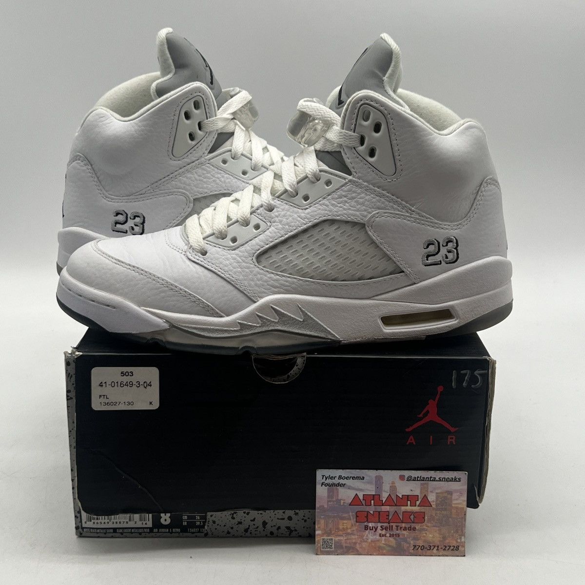 Jordan Brand Air Jordan 5 metallic white Size US 8 / EU 41 - 1 Thumbnail