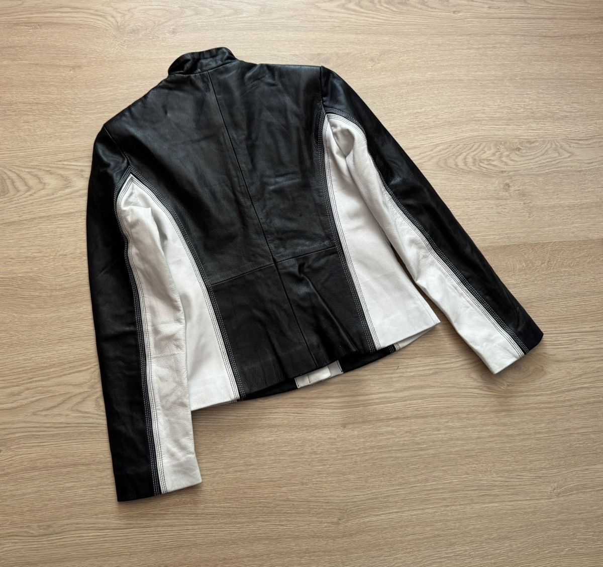 Genuine Leather Vintage Shic Skinn y2k Genuine Leather Moto Racing Jacket Size XS / US 0-2 / IT 36-38 - 3 Thumbnail
