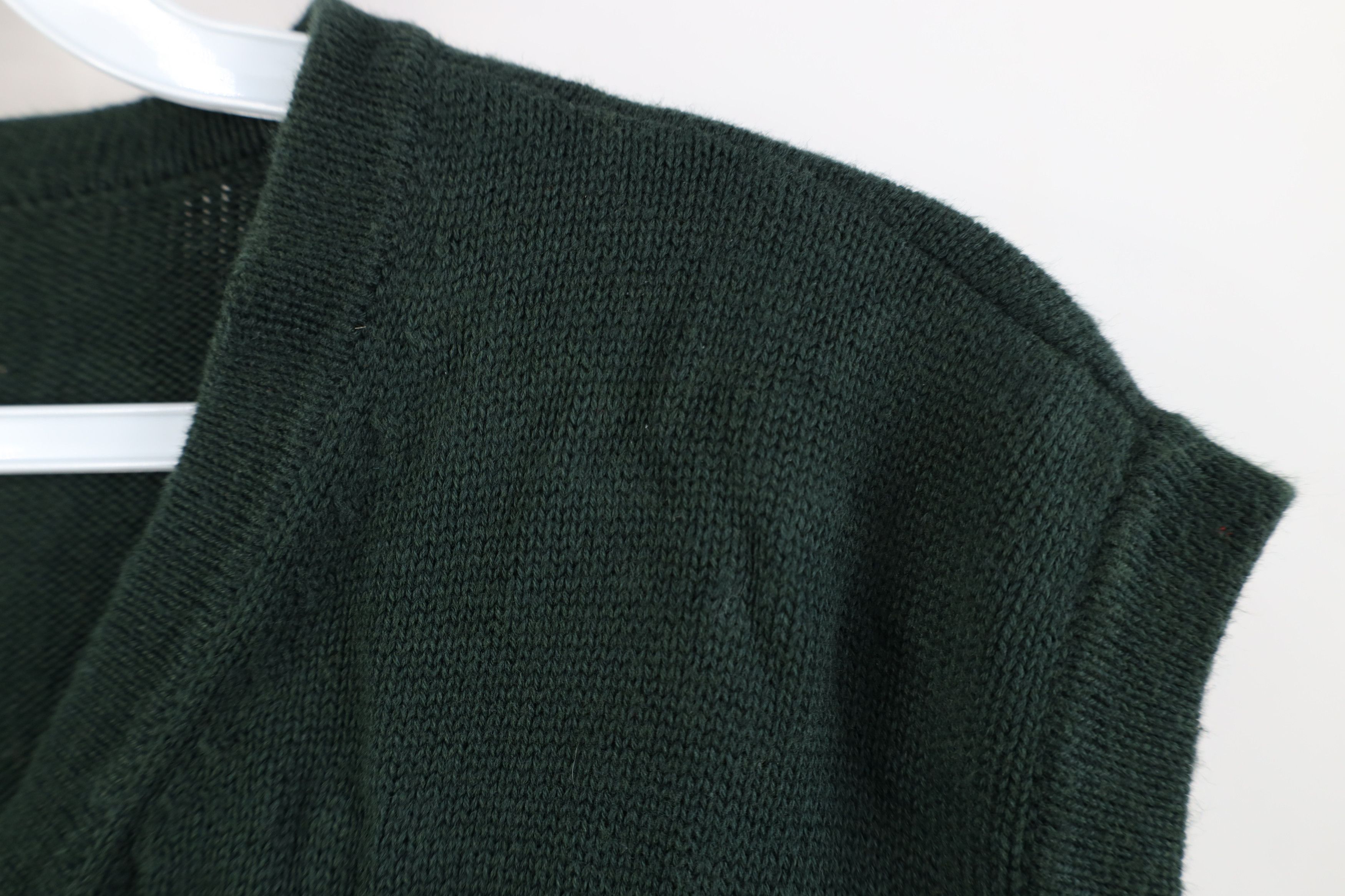 Eddie Bauer Vintage 90s Eddie Bauer Blank Cotton Knit Sweater Vest Green Size US XXL / EU 58 / 5 - 4 Thumbnail