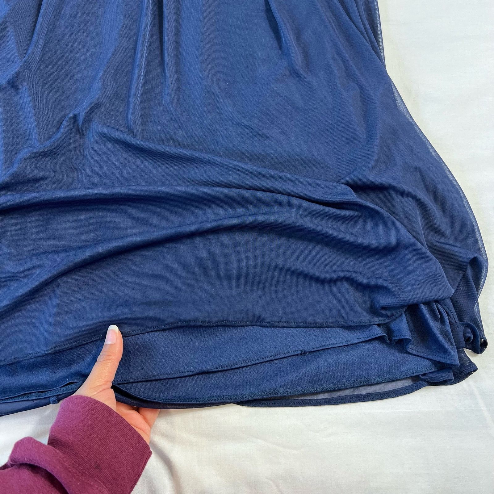Other David's Bridal Women's 2 Blue Midi Brides Maid Dress Flowy Size XS / US 0-2 / IT 36-38 - 8 Thumbnail