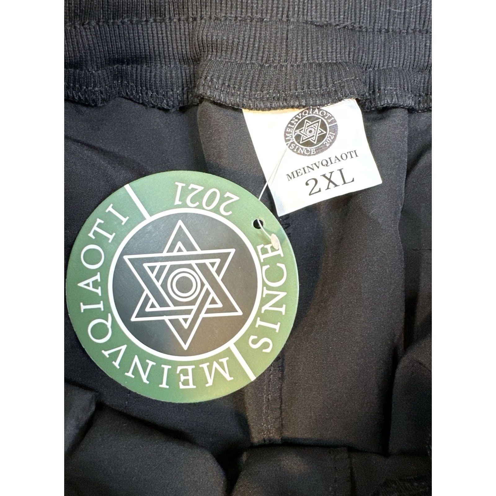 Vintage Mens Cargo Jogger Pants 2XL Black Zipper Pockets Drawstring Waist Size US 39 - 2 Thumbnail