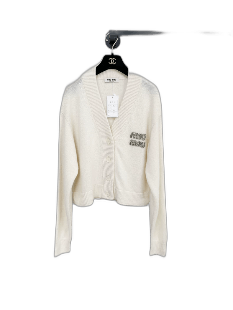 Miu Miu Cashmere Cardigan in White