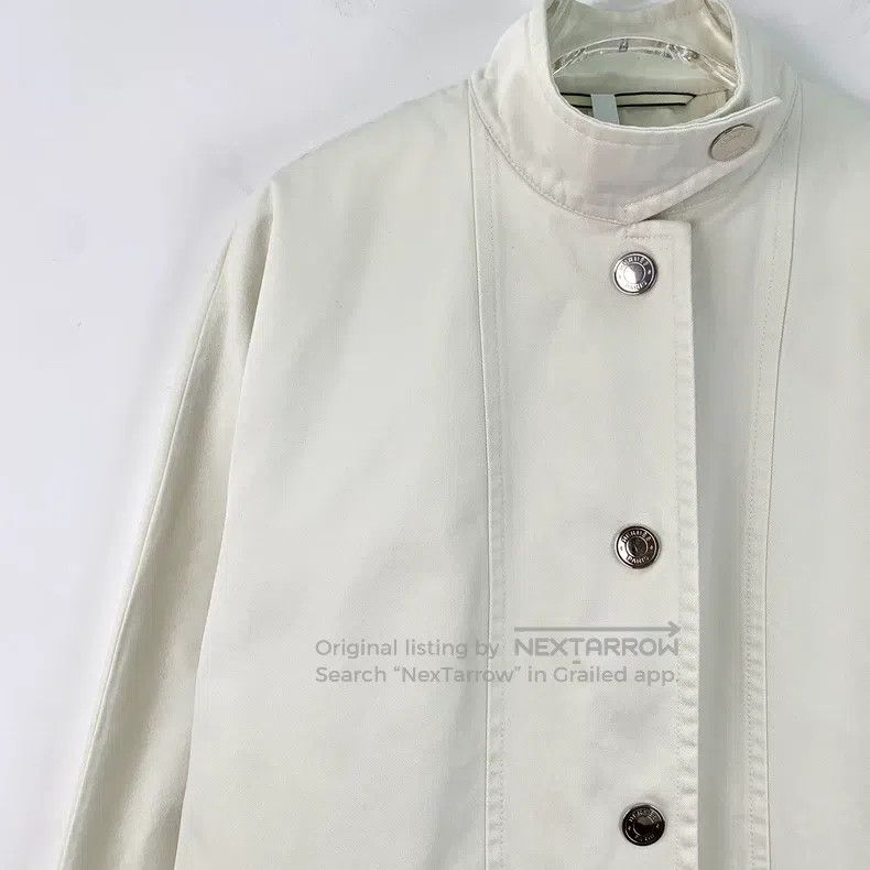 Hermes Hermes White Single-Breasted Trench Coat Size XS / US 0-2 / IT 36-38 - 3 Thumbnail